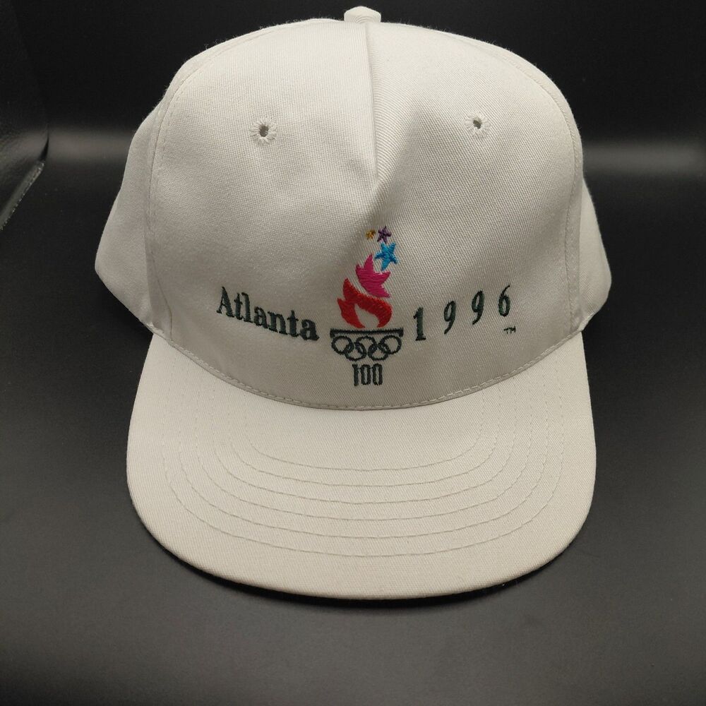Vintage Olympics Hat Snap Back White Atlanta 1996